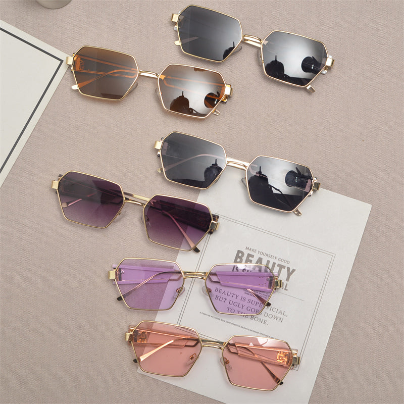 Rimless Gold Shield Sunglasses