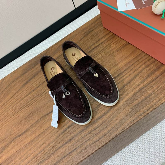 Chocolate Brown Suede Loafers