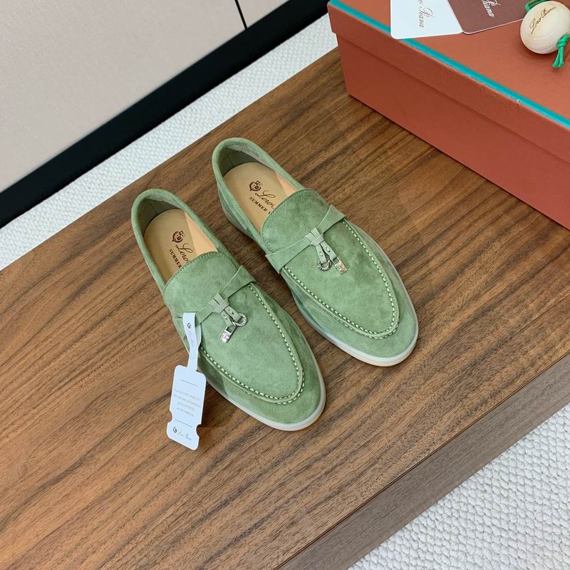 Pistachio Green Suede Loafers
